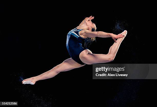 Amy Tinkler of the British Gymnastics Team poses during a portrait session at Lilleshall National Sports Centre on February 11, 2016 in Shropshire,...