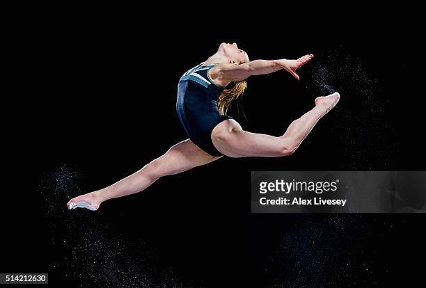 Amy Tinkler of the British Gymnastics Team poses during a portrait session at Lilleshall National Sports Centre on February 11, 2016 in Shropshire,...
