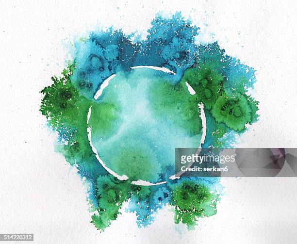 world ,watercolor abstract - action painting stock illustrations