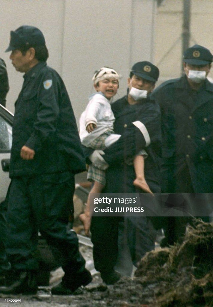 An unidentified child belonging to the Aum Shinri