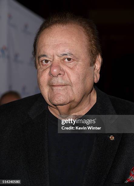 Actor Paul Sorvino attends the Venice Family Clinic Silver Circle Gala 2016 honoring Brett Ratner and Bill Flumenbaum at The Beverly Hilton Hotel on...