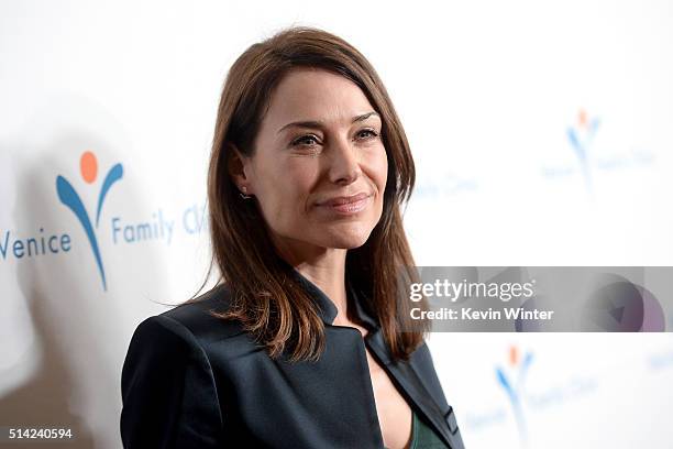 Actress Claire Forlani attends the Venice Family Clinic Silver Circle Gala 2016 honoring Brett Ratner and Bill Flumenbaum at The Beverly Hilton Hotel...
