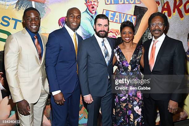 Cast of "The Royale" McKinley Belcher III, Khris Davis, John Lavelle, Montego Glover and Clarke Peters attend "The Royale" Opening Night at the Mitzi...