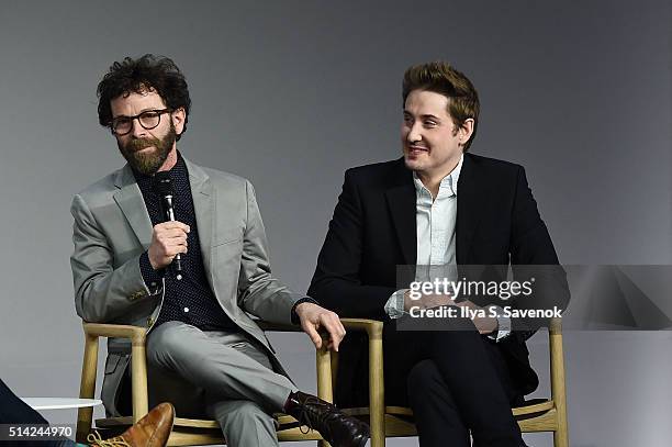 Charlie Kaufman And Duke Johnson speak during Apple Store Soho Presents Meet The Filmmaker: Charlie Kaufman And Duke Johnson, "Anomalisa" at Apple...