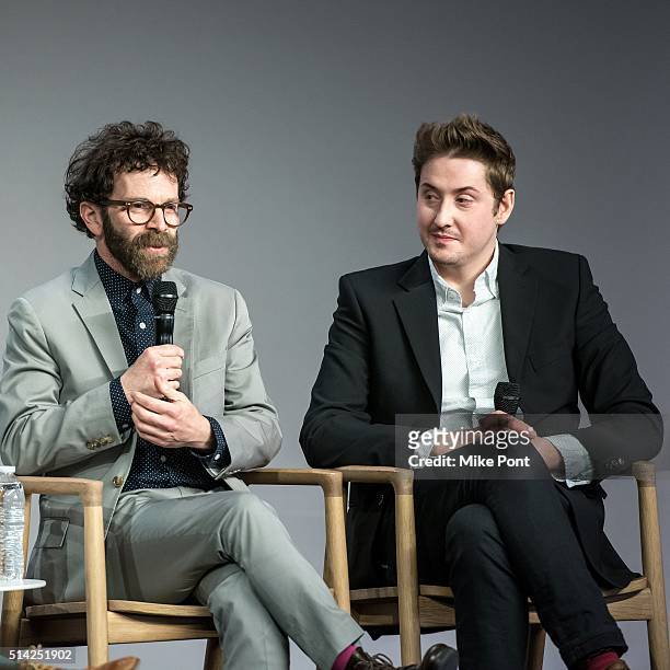 Directors Charlie Kaufman and Duke Johnson attend the Apple Store Soho Presents Meet The Filmmaker: Charlie Kaufman And Duke Johnson, "Anomalisa" at...