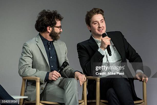 Directors Charlie Kaufman and Duke Johnson attend the Apple Store Soho Presents Meet The Filmmaker: Charlie Kaufman And Duke Johnson, "Anomalisa" at...