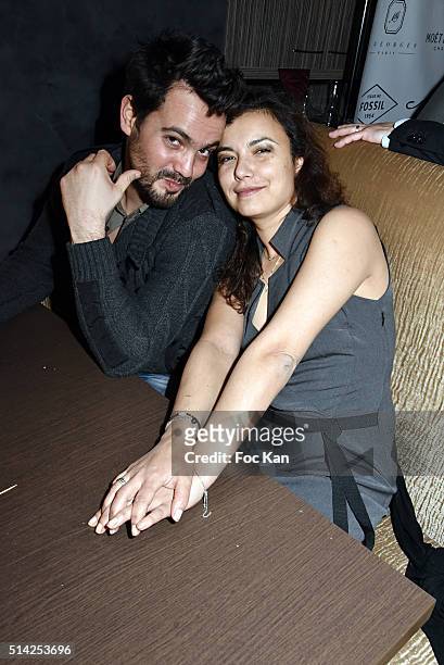 Mathieu Saby and Anais Baydemir attend the 'M.Georges Restaurant' : Opening Party - Paris Fashion Week Womenswear Fall/Winter 2016/2017 on March 7,...