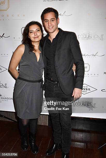 Anais Baydemyr and Julien Benedetto attend the 'M.Georges Restaurant' : Opening Party - Paris Fashion Week Womenswear Fall/Winter 2016/2017 on March...