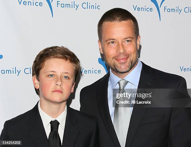 Hopper Rowe and Brad Rowe attend the Venice Family Clinic Silver Circle Gala 2016 Honoring Brett Ratner And Bill Flumenbaum at The Beverly Hilton...