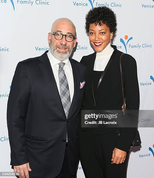 Jeff Sinaiko and Kristal Oates attend the Venice Family Clinic Silver Circle Gala 2016 Honoring Brett Ratner And Bill Flumenbaum at The Beverly...