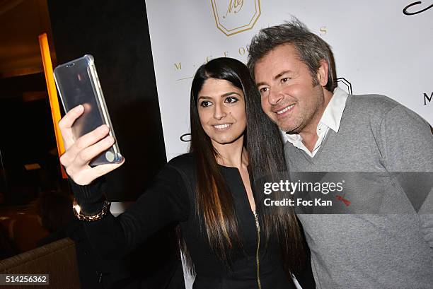 Jerome Anthony and guest take a selfie as they attend the 'M.Georges Restaurant' : Opening Party - Paris Fashion Week Womenswear Fall/Winter...