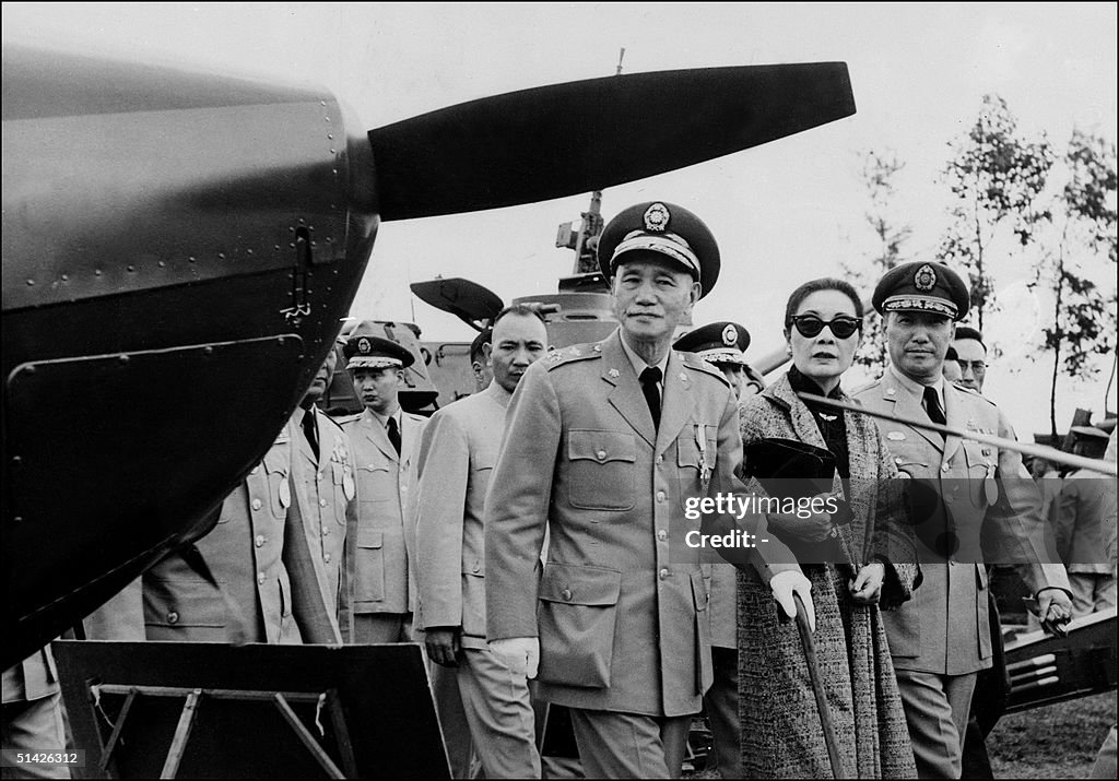 Generalissimo Chiang Kai-shek (C) and President of