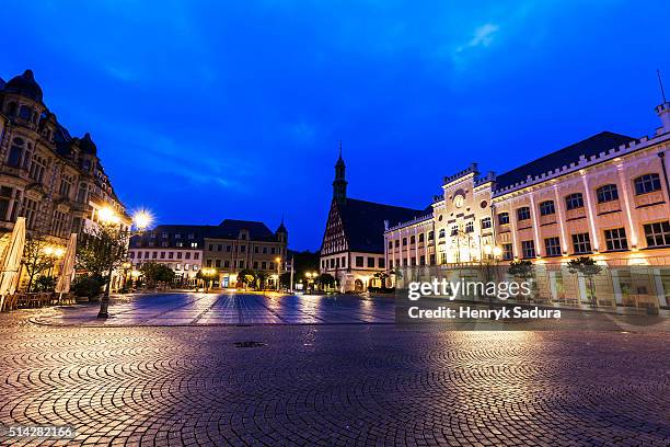 hauptmarkt in zwickau - zwickau stock pictures, royalty-free photos & images