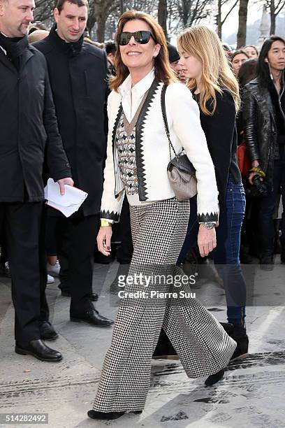 Princess Caroline of Monaco and Princess Alexandra of Hanover arrive at the Chanel show as part of the Paris Fashion Week Womenswear Fall/Winter...