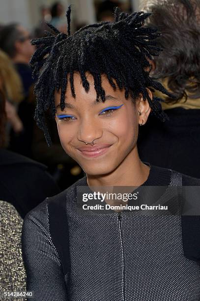 Willow Smith attends the Chanel show as part of the Paris Fashion Week Womenswear Fall/Winter 2016/2017 on March 8, 2016 in Paris, France.