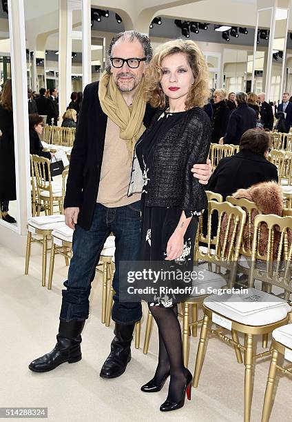 Simon Liberati and Eva Ionesco attend the Chanel show as part of the Paris Fashion Week Womenswear Fall/Winter 2016/2017 on March 8, 2016 in Paris,...