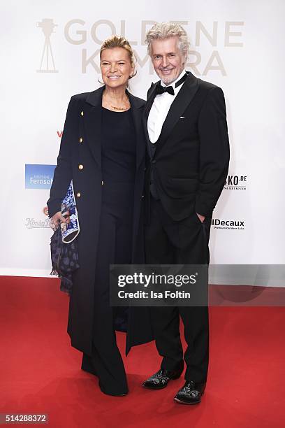 Frank Schaetzing and his wife Sabina Valkieser-Schaetzing attend the Goldene Kamera 2016 on February 6, 2016 in Hamburg, Germany.