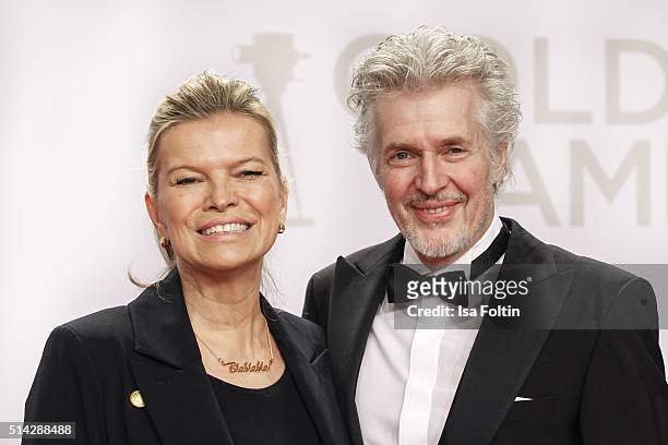 Frank Schaetzing and his wife Sabina Valkieser-Schaetzing attend the Goldene Kamera 2016 on February 6, 2016 in Hamburg, Germany.
