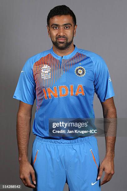 Ravichandran Ashwin poses during the India Headshots session ahead of the ICC Twenty20 World Cup on March 8, 2016 in Kolkata, India.