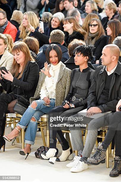 Jada Pinkett Smith and Willow Smith attend the Chanel show as part of the Paris Fashion Week Womenswear Fall/Winter 2016/2017 on March 8, 2016 in...