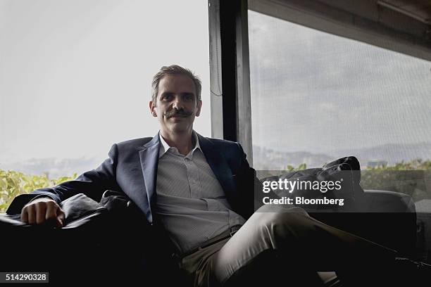 Carmelo Haddad, managing director of Knossos Asset Management, sits for a photograph after a Bloomberg Interview in the company's offices in Caracas,...