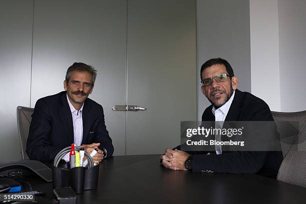 Carmelo Haddad, left, and Francisco Ghersi, managing directors of Knossos Asset Management, sit for a photographer after an interview in the...