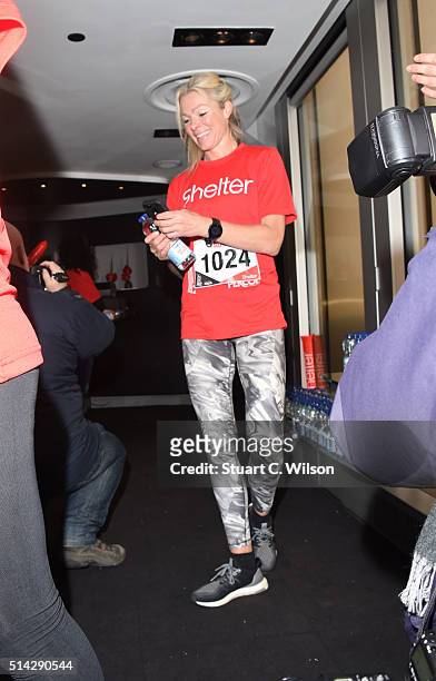 Nell McAndrew takes part in the Shelter Vertical Rush at Tower 42 on March 8, 2016 in London, England.