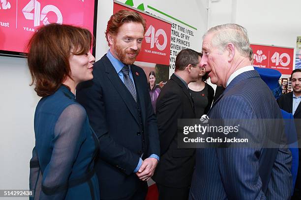 Prince Charles, Prince of Wales meets actor and actress husband and wife Helen McCrory and Damien Lewis at the Prince's Trust at the Prince's Trust...