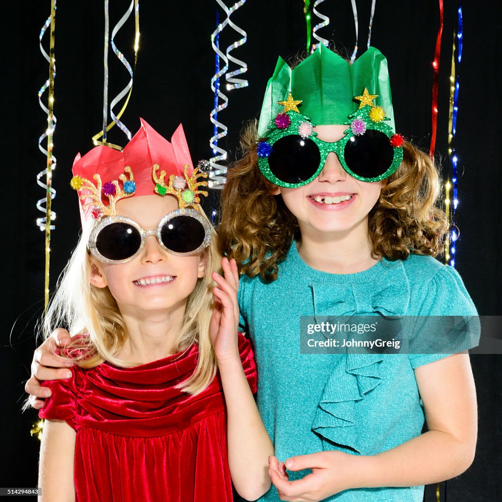 Young girls at a Christmas party