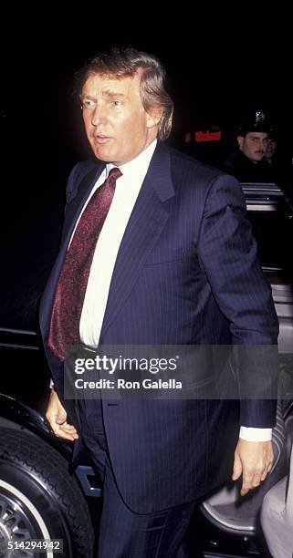 Donald Trump attends Harley-Davidson Cafe Grand Opening on October 19, 1993 in New York City.