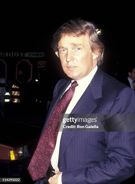 Donald Trump attends Harley-Davidson Cafe Grand Opening on October 19, 1993 in New York City.