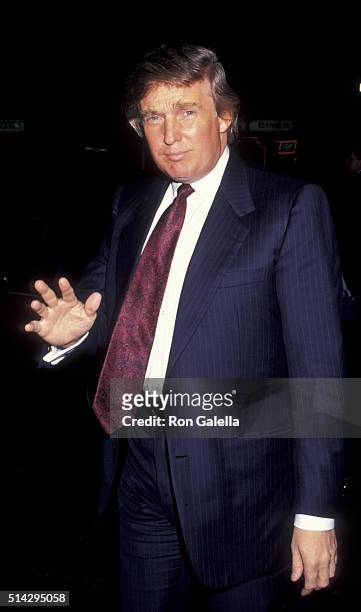 Donald Trump attends Harley-Davidson Cafe Grand Opening on October 19, 1993 in New York City.