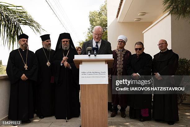 Special Representative to Cyprus for Religion and Global Affairs of the State Department of the United States of America, Shaun Casey, speaks during...