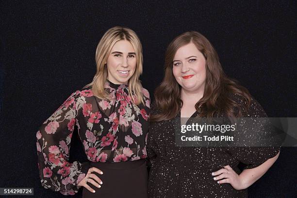 Actresses Aidy Bryant and Zosia Mamet are photographed for USA Today on March 1, 2016 in New York City.