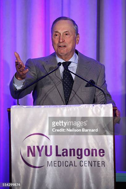 Robert Grossman, MD speaks onstage at NYU Langone Medical Center's 2016 FACES Gala on March 7, 2016 in New York City.