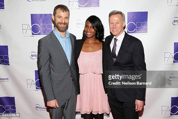 Matt and Angela Stone, and Orrin Devinsky, MD attend NYU Langone Medical Center's 2016 FACES Gala on March 7, 2016 in New York City.