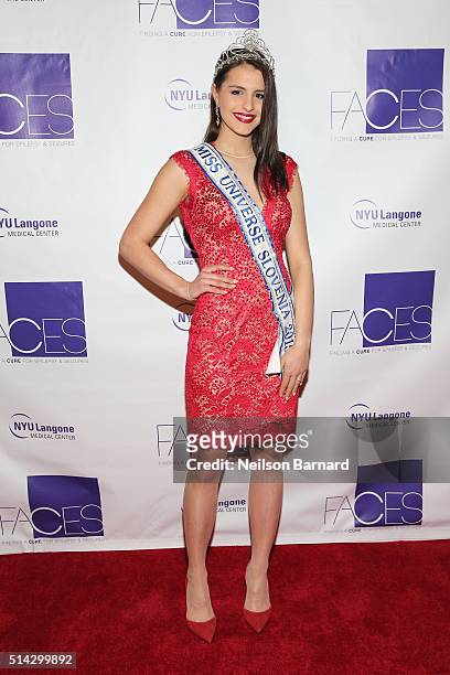 Miss Solvenia Ana Halozan attends NYU Langone Medical Center's 2016 FACES Gala on March 7, 2016 in New York City.