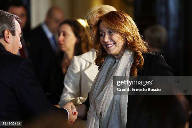 Director of RAI Monica Maggioni attends the celebrations for International Women's Day at Palazzo del Quirinale on March 8, 2016 in Rome, Italy.