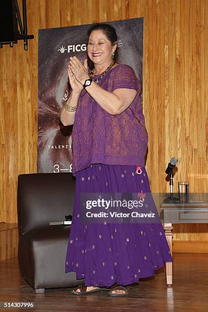 Actress Angelica Aragon attends Alfonso Arau's press conference to present the new book "Asi Es La Vida " during the Festival Internacional De Cine...