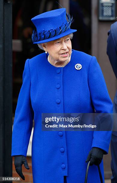 Queen Elizabeth II departs after visiting The Prince's Trust Centre in Kennington to mark the 40th anniversary of The Prince's Trust on March 8, 2016...