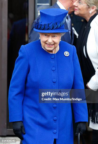 Queen Elizabeth II departs after visiting The Prince's Trust Centre in Kennington to mark the 40th anniversary of The Prince's Trust on March 8, 2016...