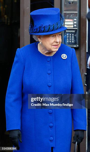 Queen Elizabeth II departs after visiting The Prince's Trust Centre in Kennington to mark the 40th anniversary of The Prince's Trust on March 8, 2016...