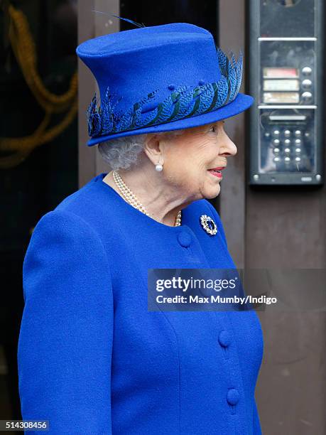 Queen Elizabeth II departs after visiting The Prince's Trust Centre in Kennington to mark the 40th anniversary of The Prince's Trust on March 8, 2016...