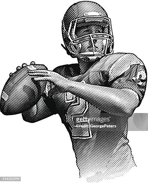 quarterback passing - quarterback stock illustrations