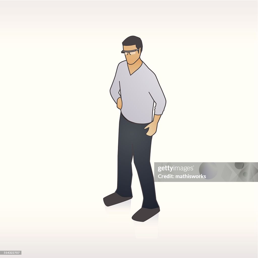 Man with Wearable Technology Illustration