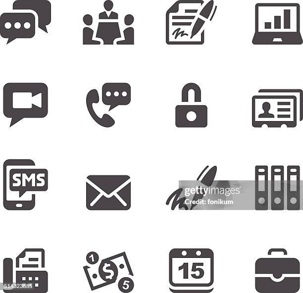 business icons - fax machine white background stock illustrations