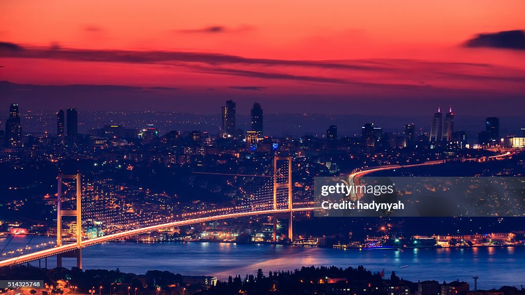 Bosphorus Bridge during the sunset, Istanbul