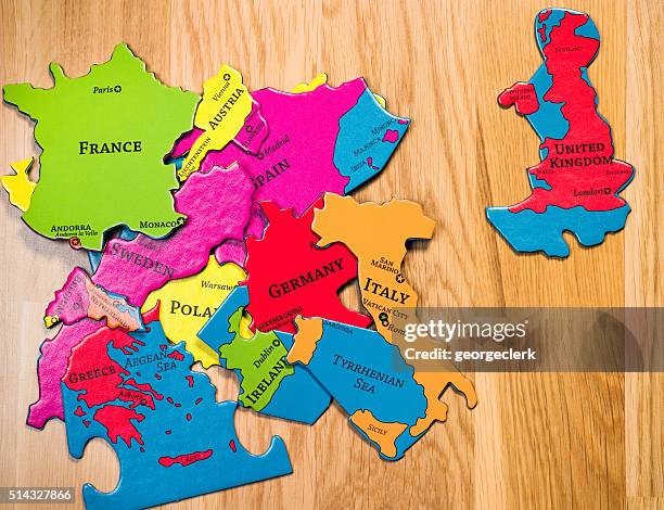 brexit referendum: uk and european union countries - brexit map stock pictures, royalty-free photos & images