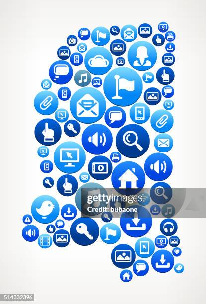 mississippi technology internet and media blue button pattern - ipad lock screen stock illustrations
