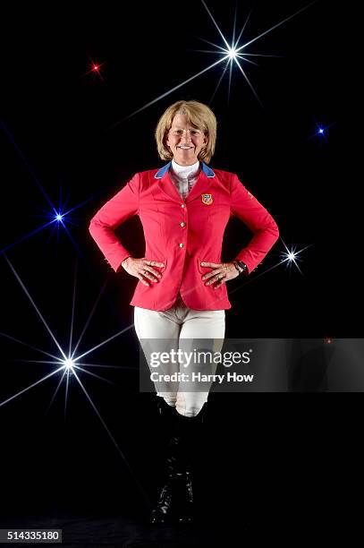 Show jumper Beezie Madden poses for a portrait at the 2016 Team USA Media Summit at The Beverly Hilton Hotel on March 7, 2016 in Beverly Hills,...